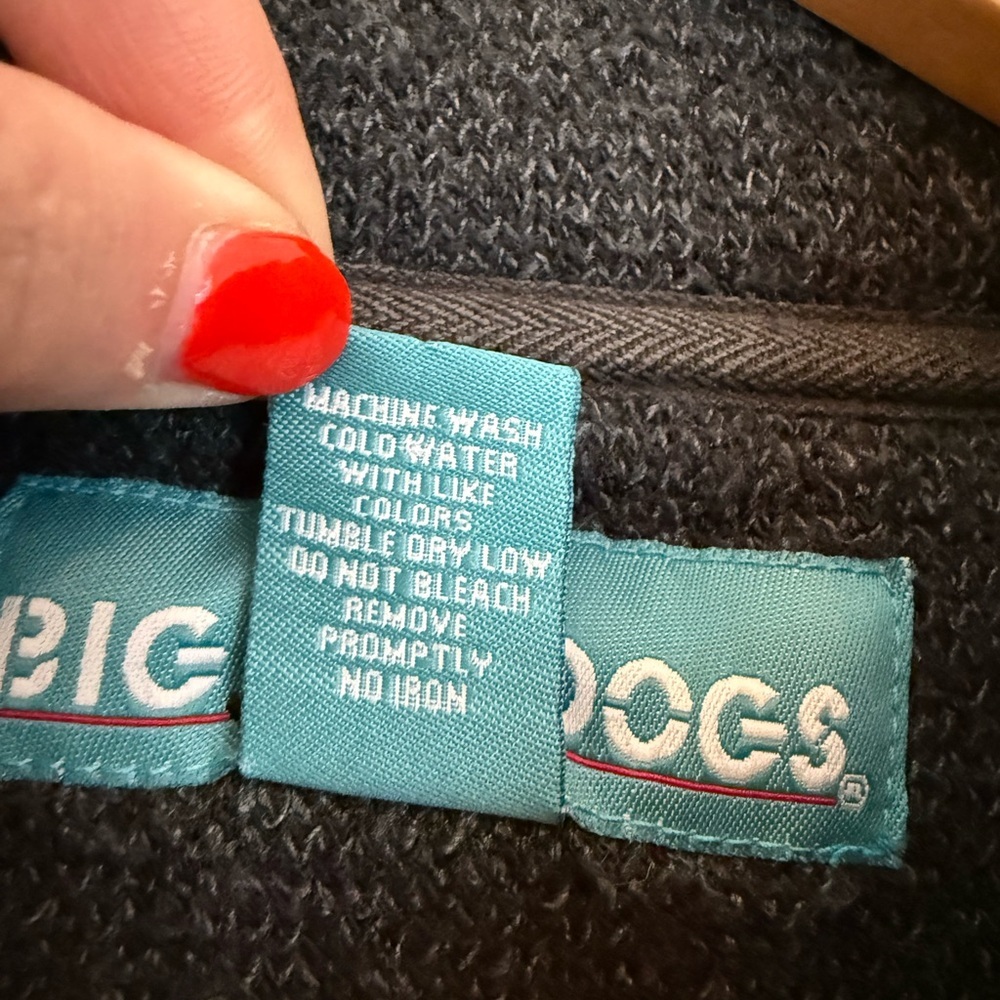 Vintage 90s Big Dogs Gray 1/4 Quarter Zip Mens L - Picture 4 of 10